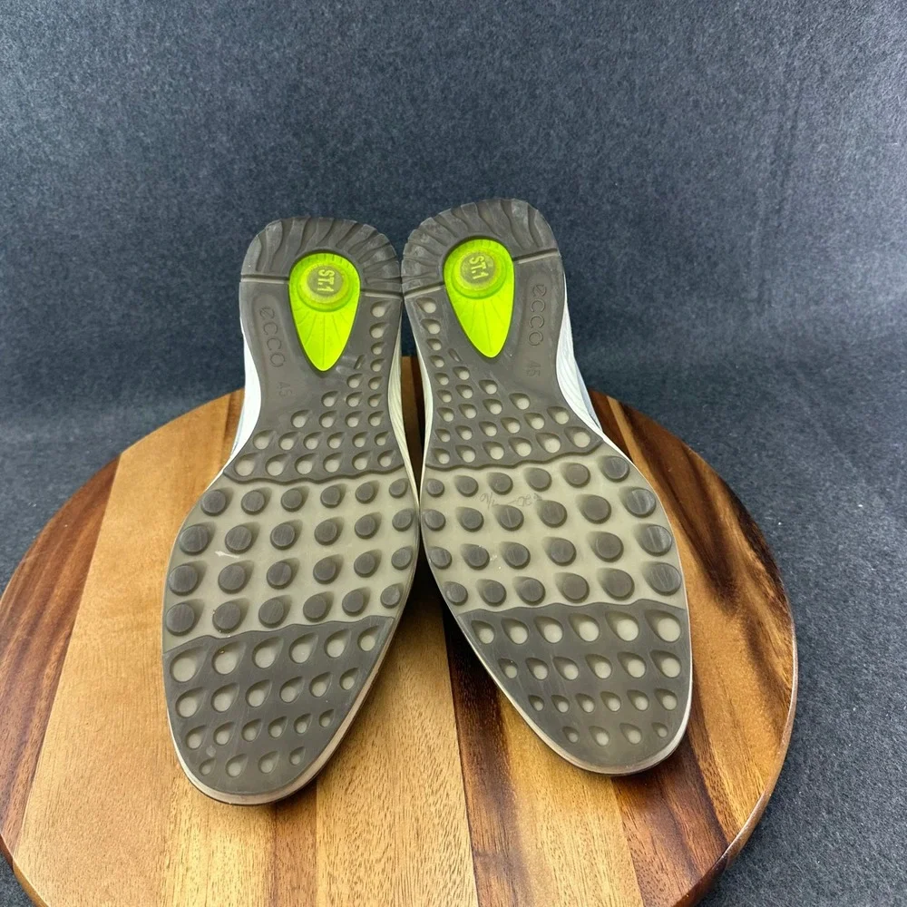 ECCO ST.1 Gray Hybrid Perforated Plain Toe Derby Nubuck Loafer Shoe 11